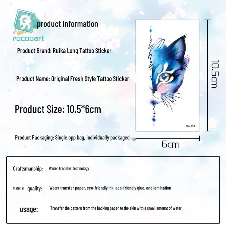 Waterproof Gradient Color Cartoon Temporary Tattoos for Men & Women