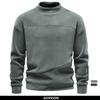 Men's Pullover Sweatshirt Mock Neck Solid Color Single Pocket Autumn Winter Casual Warm Loose Fit Long Sleeve Outerwear