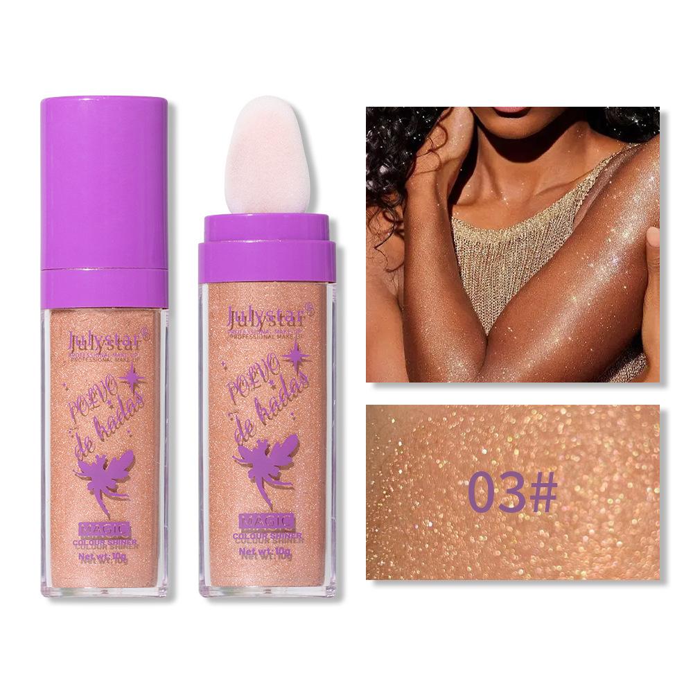 Vílí rozjasňující pudr pro rozjasnění celého těla, rozjasňující pudr a konturovací pudr pro přirozené trojrozměrné konturování