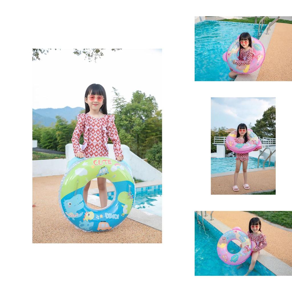 Dinosaur Inflatable Children's Swimming Ring Thickened Pvc Arm Floats Cartoon Design