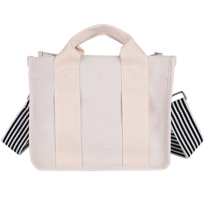 Korean Color Block Canvas Handbag Women's Fashion, Large & Small Sizes, Work & Casual Crossbody Bag