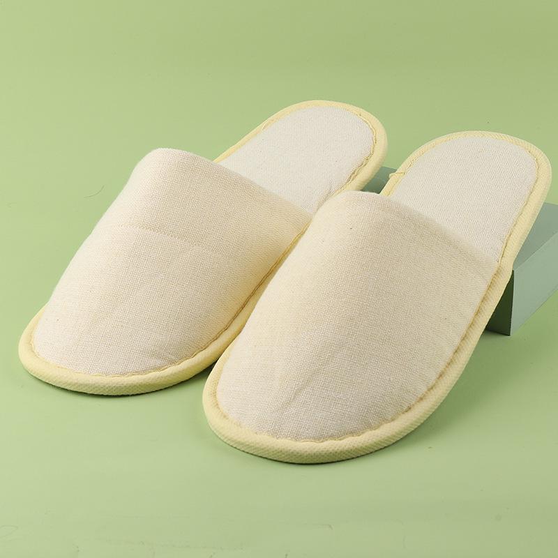 Disposable Non-Slip Canvas Slippers for Hotels and Travel