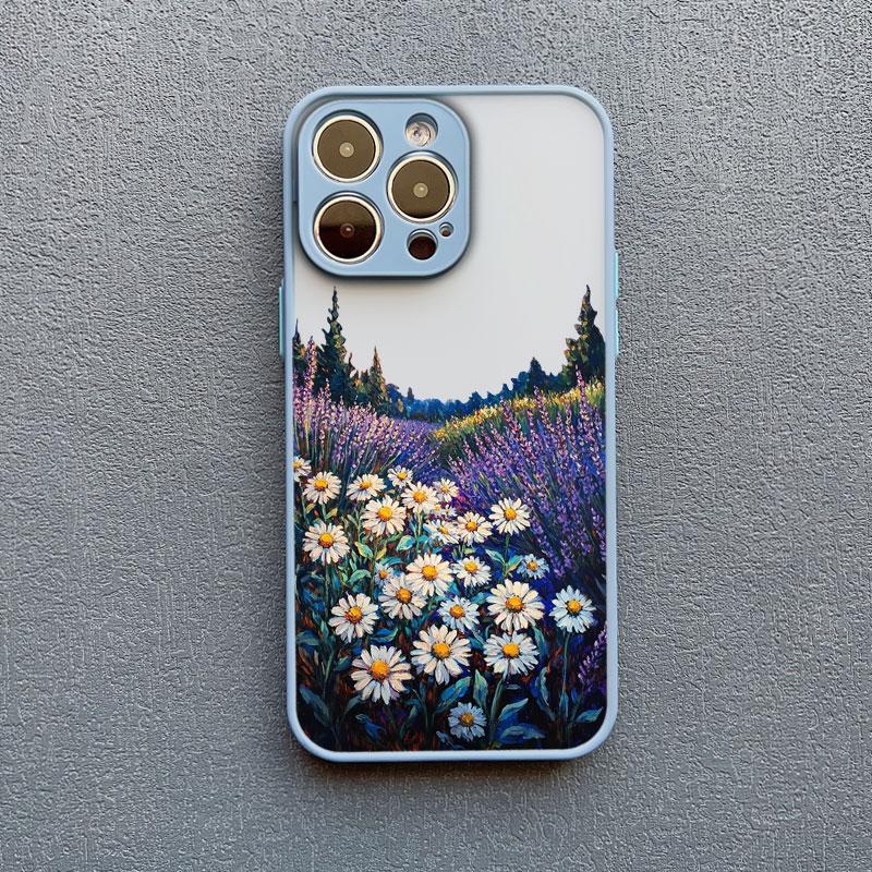 INS Intermountain Daisy Floral Print Phone Case for iPhone 17 16 15 14 Pro Max Plus 13 12 Mini 11 Pro Max XR XS X Back Cover