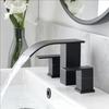 Bathroom Waterfall 3 Holes Basin Faucet, 2 Handles Cold Hot Water Mixers Sink Taps