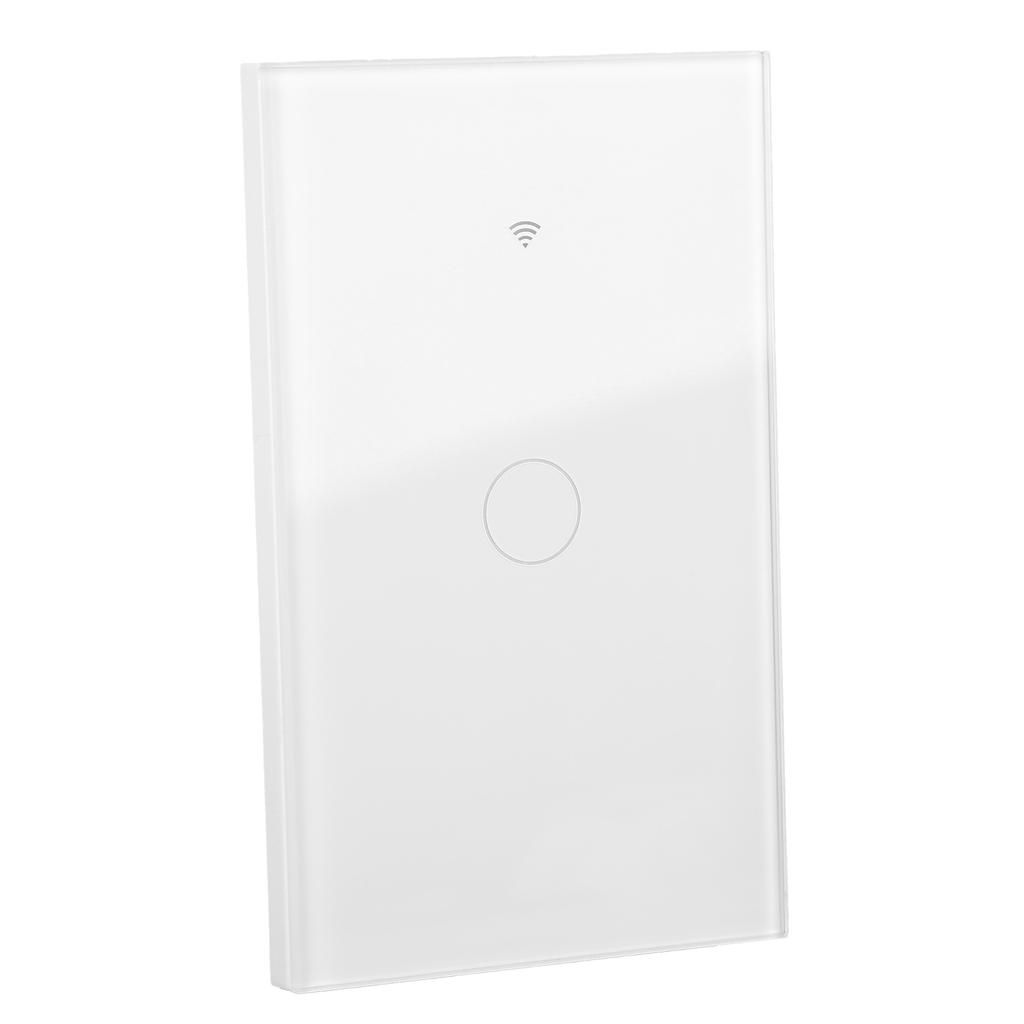 Intelligent WIFI Berøringsbryter Enkel Fase 1 Kanal Hvit AC 100‑250V for TUYA APP Fjernkontroll