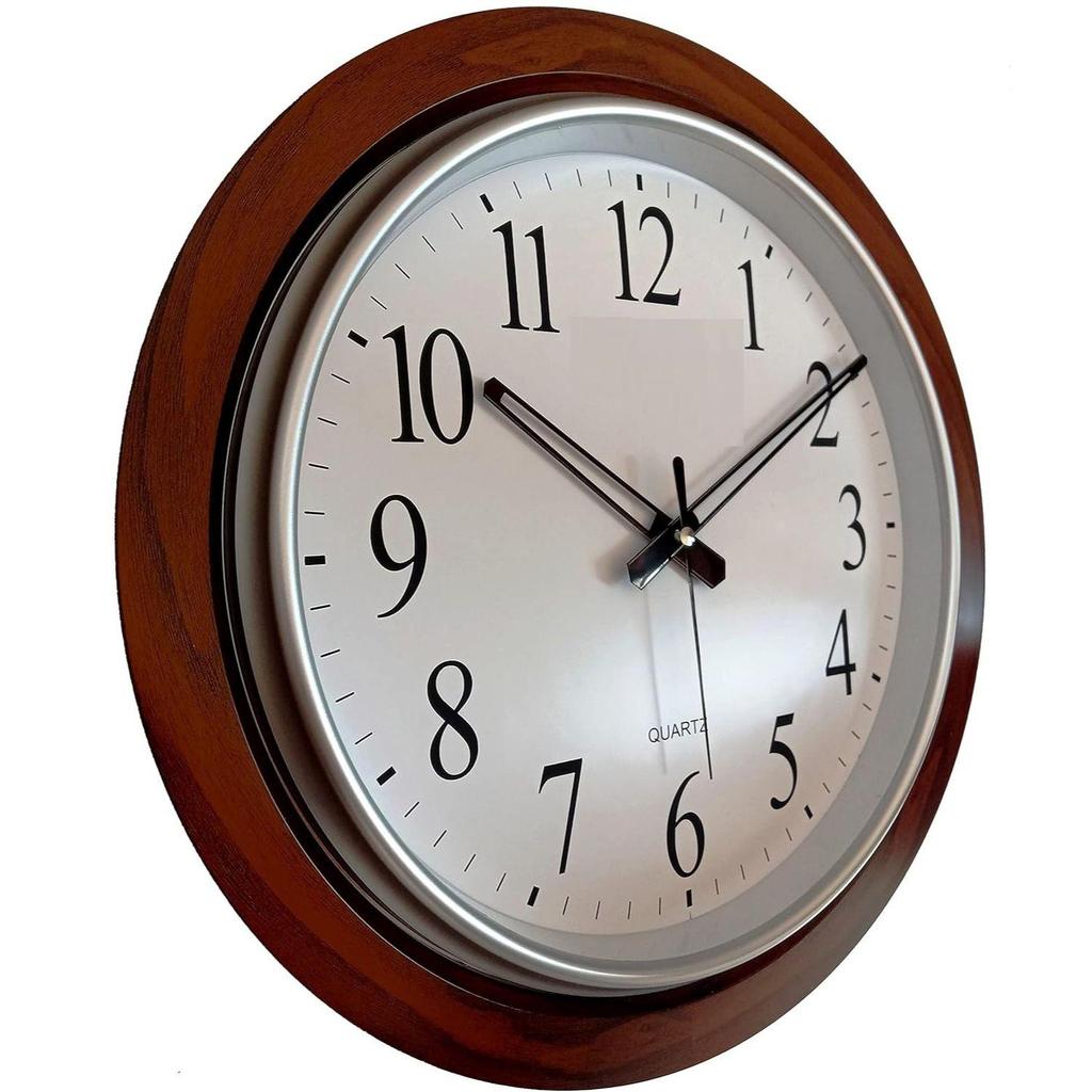 Analoge Wanduhr aus Holz 18 Zoll (42 X 42 Cm) Zuhause Große Größe Wohnzimmer Halle Schlafzimmer Stilvolle Uhr