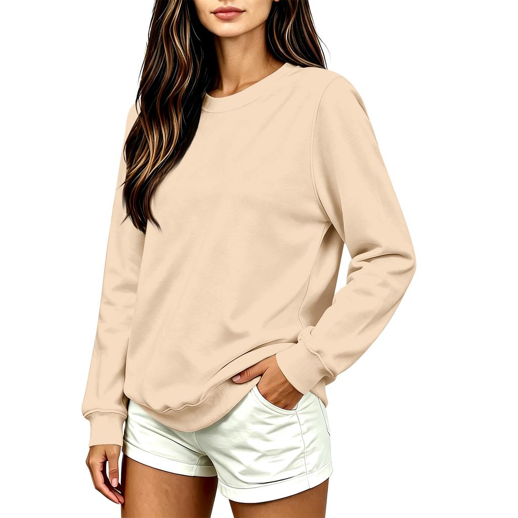 Damenmode Lässiger Langarm Bedruckter Rundhals-Sweatshirt
