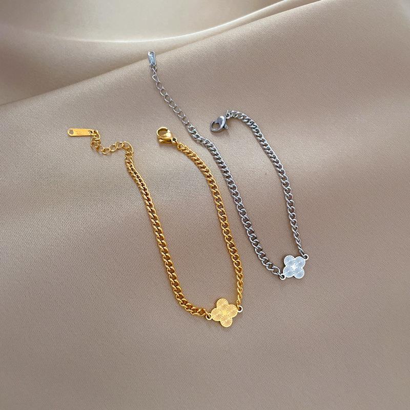 Dongmen Spersonalizowany Minimalistyczny Wiatr Szczęśliwa Koniczyna Spersonalizowana Bransoletka Łańcuszkowa Damska Retro Dziewczyna