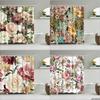 Elegant Floral Shower Curtain Set, Waterproof Fabric with Vibrant Blossoms for Romantic Bathroom Decor, Adds Garden Feel