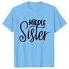 Kurzarm Mode Damen T-Shirt Große Mittlere Schwester Passende T-Shirts Damen Lässiges Oberteil T-Shirts Cartoon Grafik T-Shirts