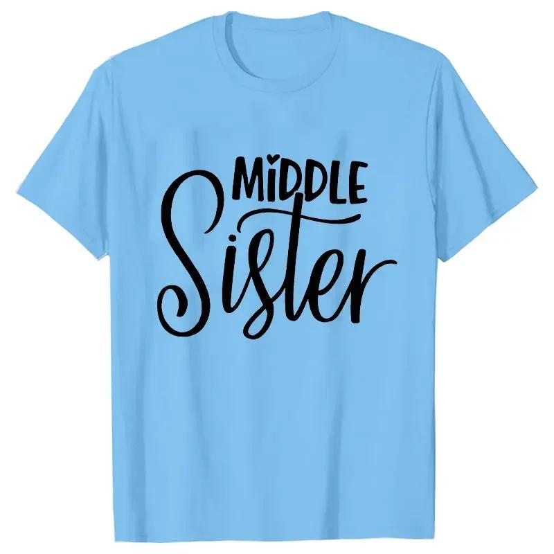 Kurzarm Mode Damen T-Shirt Große Mittlere Schwester Passende T-Shirts Damen Lässiges Oberteil T-Shirts Cartoon Grafik T-Shirts