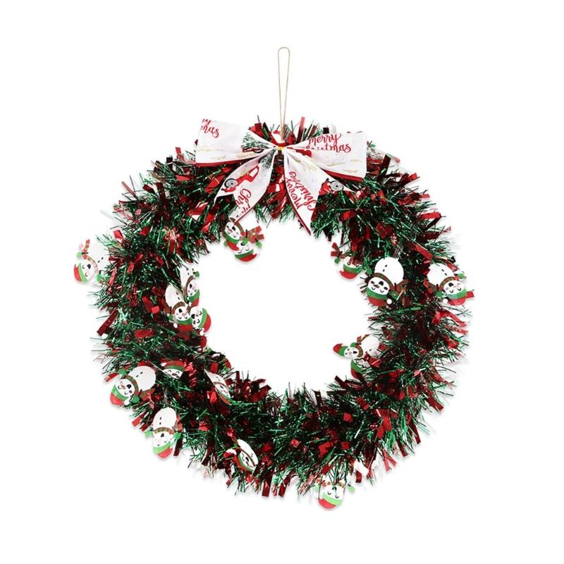 

Elegant Handmade Christmas Wreath Handcrafted Festival Wreath Colorful Stripes for Joyous Christmas Celebration