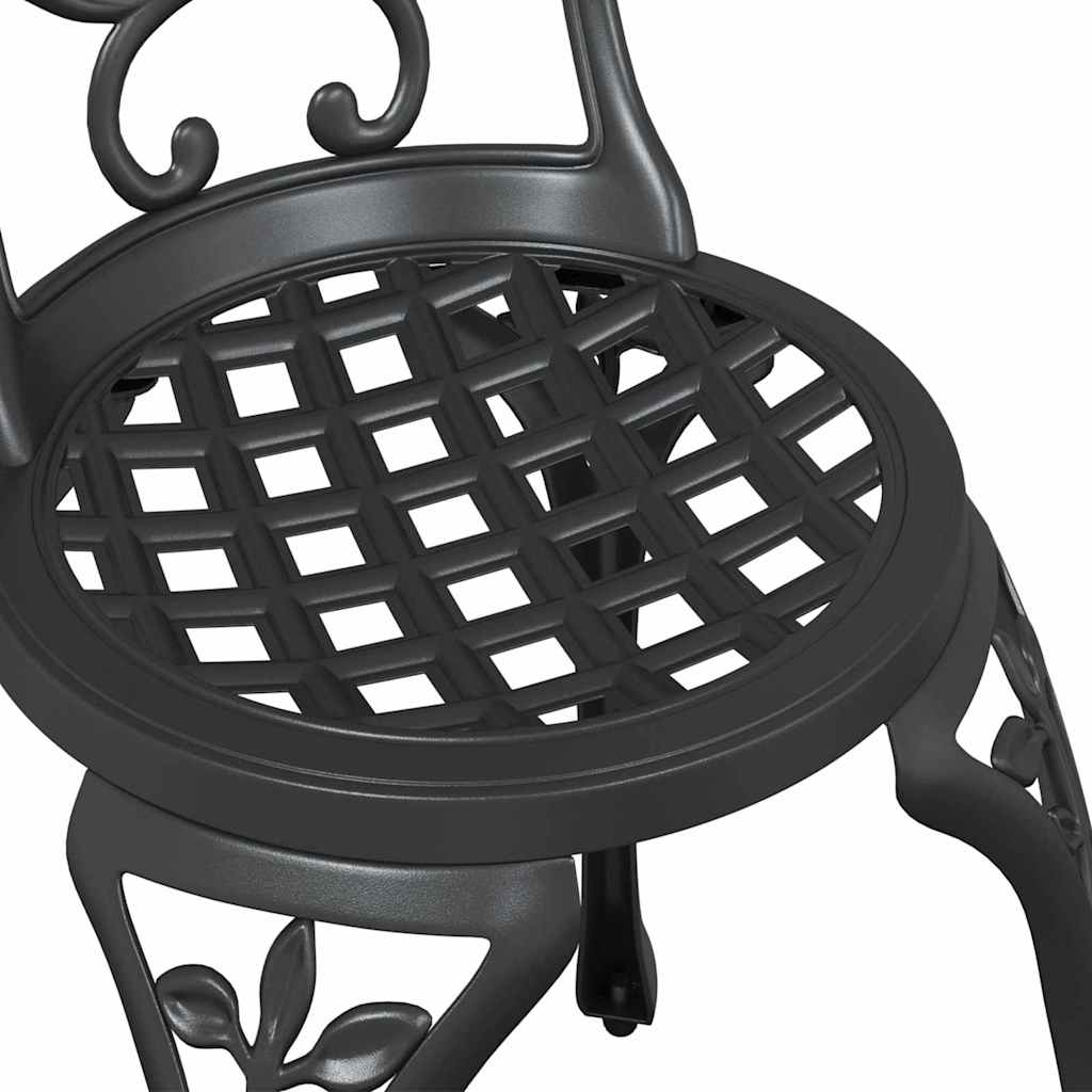 Garden Bistro Set 3 pcs Black Aluminum