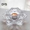 Chinesischer klarer Lotus-Kerzenhalter aus Kunstkristall, kegelförmige Säule, Teelicht, Kerzenhalter, Kerzenständer, Hochzeitsfeier, Tischdekoration