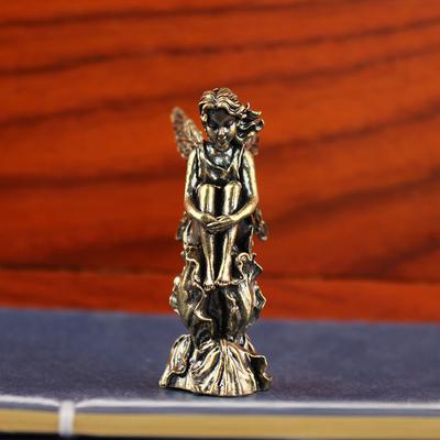 Retro Copper God Of Love Cupid Statue Small Ornaments Brass Angel Figurines Home Decor Accessories