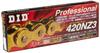 Motorcycle Chain with Clip SDH Pin for Motorcycles D.I.D (Daido Kogyo) Joint, 420NZ3-106RB, G&G (Gold), Processing, Two-Wheeler