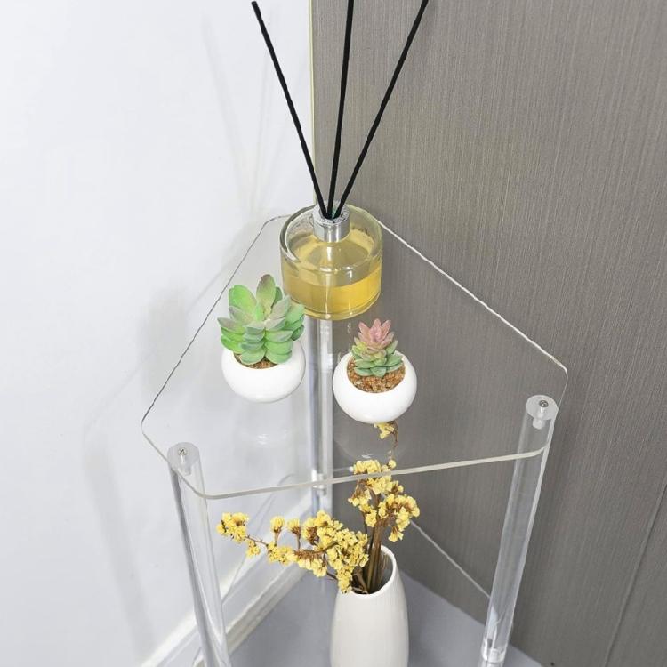 Acrylic Table with Clear Top Elegant Living Room Furniture Transparent Storage Rack for Office or Residential Use