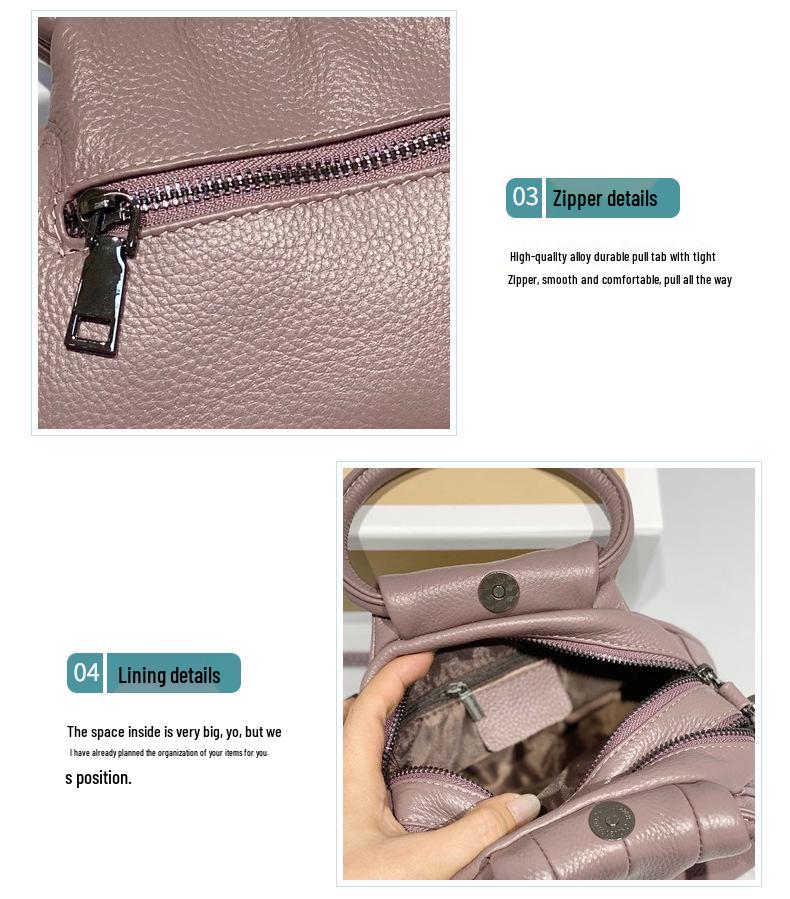 2025 Damen Tasche aus echtem Rindsleder 'Wolkenknödel' - Einzelne Schulter, Handtasche, Crossbody Mom Bag