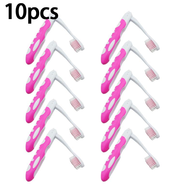 5/10pcs Portable Soft Rubber Folding Microfiber Toothbrush For Travel Couples