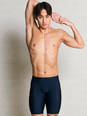 BARREL Rib Edge Part-Length Jammer Swimsuit Deep Navy (B6Smsms117Dnv)