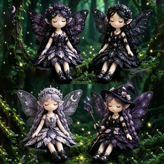 Cute Fairy Dolls Comprehensive Patchwork Kit Ring Fabric Green 30 Cm 1 Pc