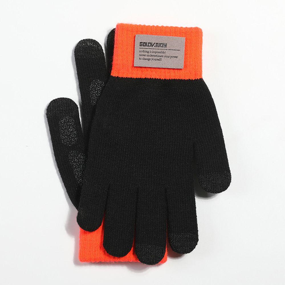 Knitted  Velvet Winter Cycling Accessory Sports Mittens Men s Gloves Motorbike Gloves оранжевый