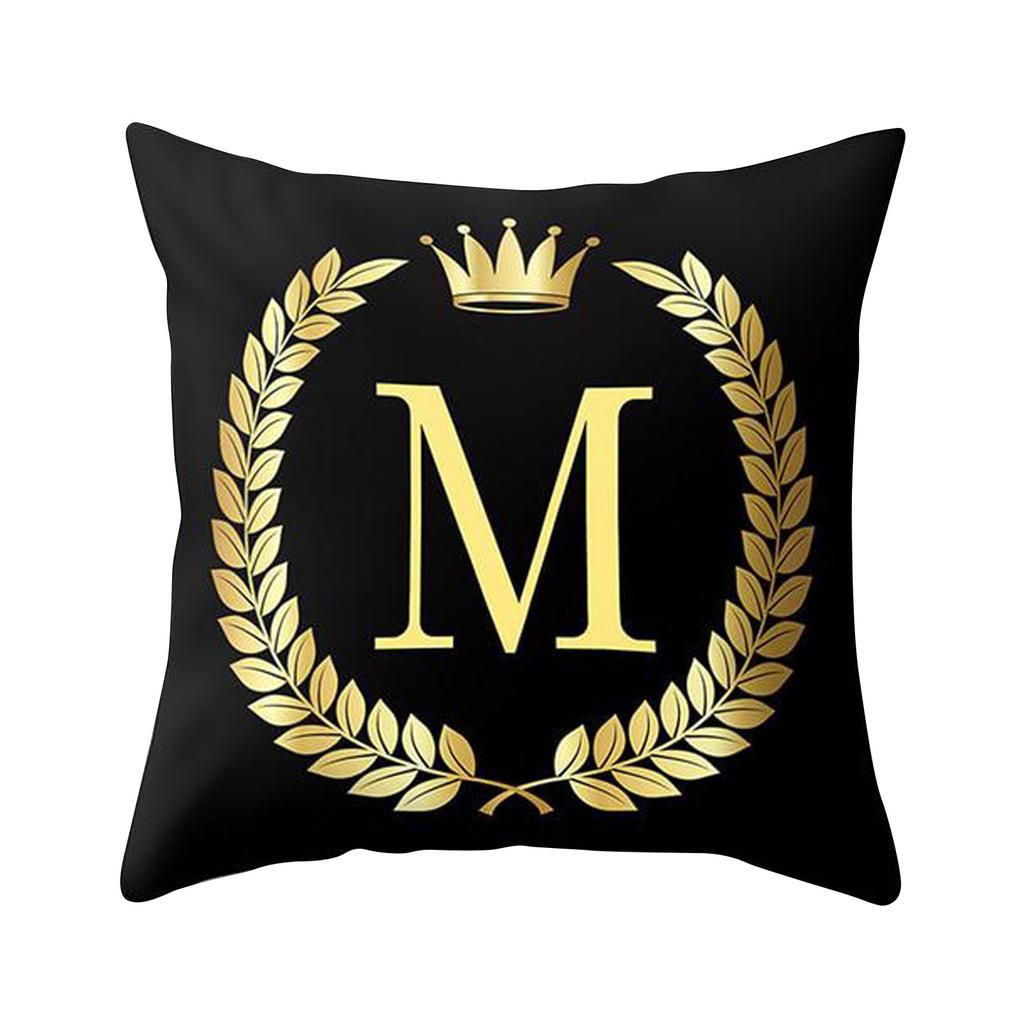 Cover Black And Gold Letter Case Sofa Cushion Cover Home Decor
