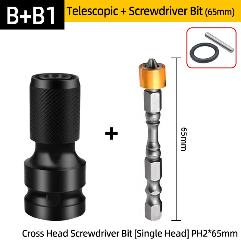 PH2 Phillips Screwdriver Bits Cross Head Magnetic 50/100/150mm Hand Tool 1/2” Square To 1/4” Hex Wrench Socket Adapter Converter
