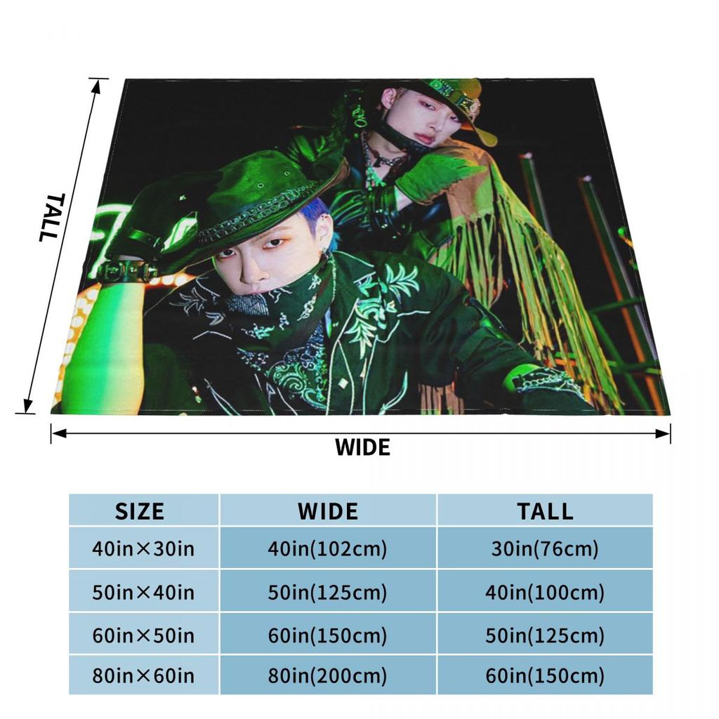 Ateez Mingi The World Ep.1 Movement Guerrilla Blankets Soft Warm Flannel Throw Blanket Plush for Bed Living Room Picnic Couch