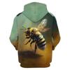 Felpe Carine con Motivo di Api Moda Primavera Autunno Uomo Divertenti Felpa a Manica Lunga Stampata in 3D Casual Oversize Pullover Harajuku