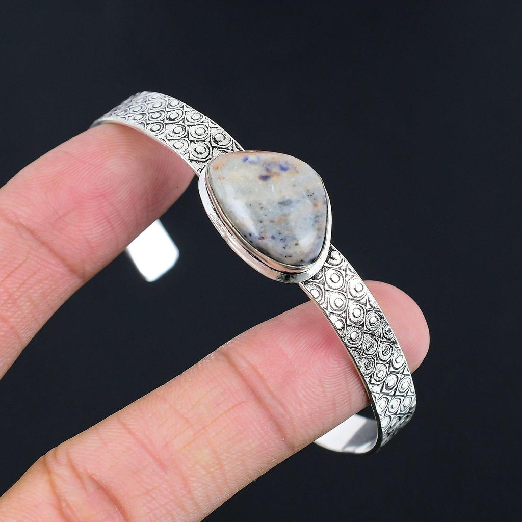 Womens Day Sale Sodalite Gemstone Wife Boho New Bangle Bracelet Sterling Silver
