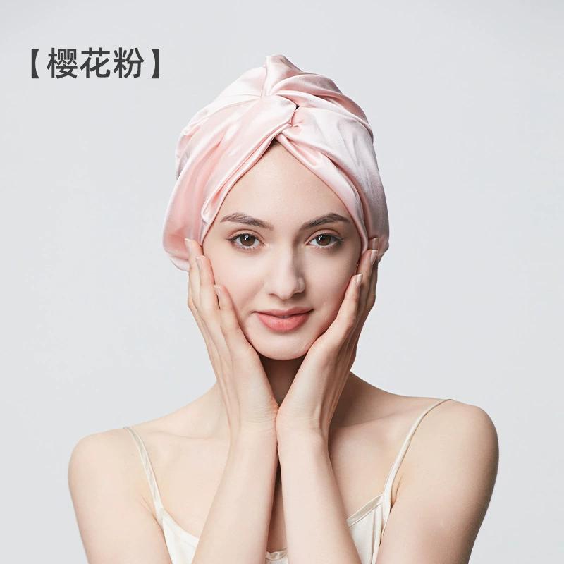 100% Mulberry Silk Hood Sleeping Cap Women's Night Hat 19 Momme with Adjustable Ribbon Hair Care