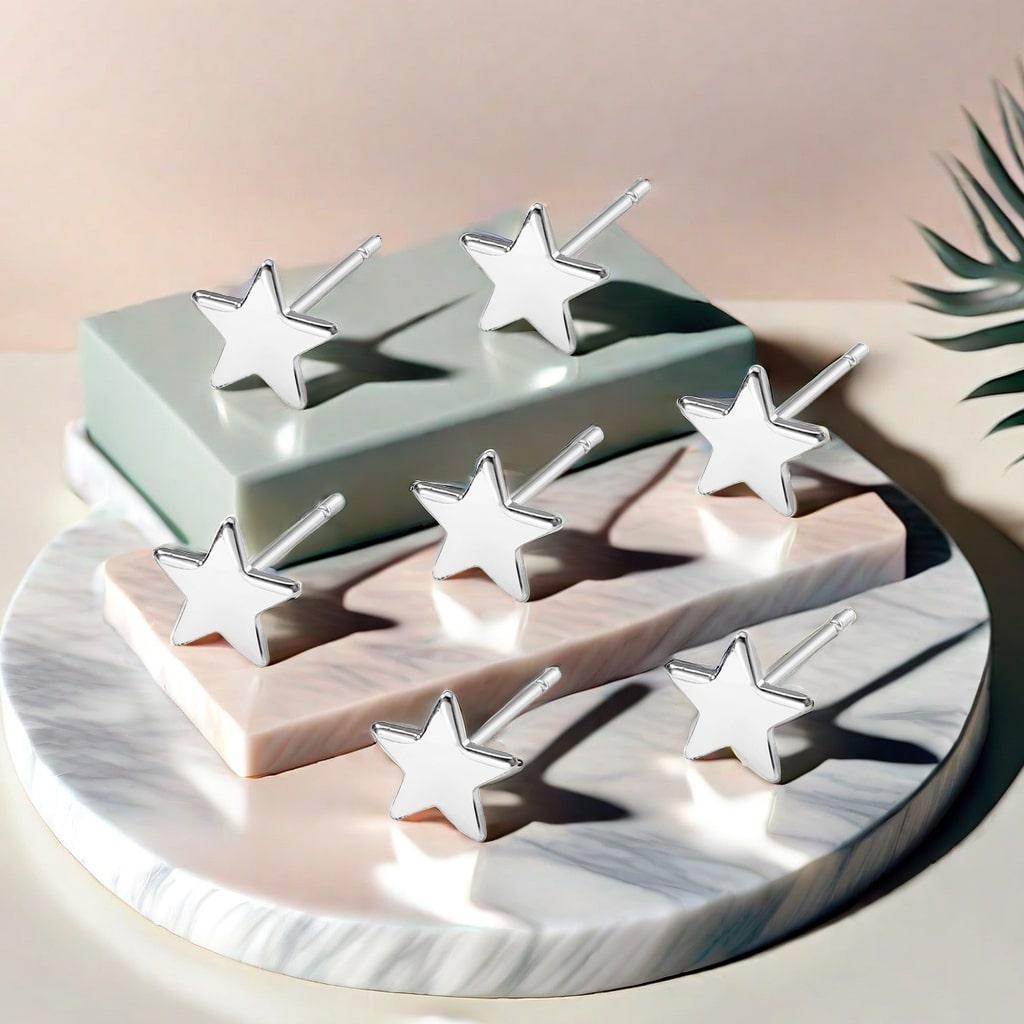 

Набор из 7 сверкающих серег-звездочек, подходит для мужчин, женщин и девочек, миниатюрный, гипоаллергенный, модный панк-подарок, подходит для повседневной носки