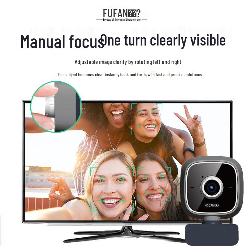 Fofan HD Computer Webcam with Built-in Microphone