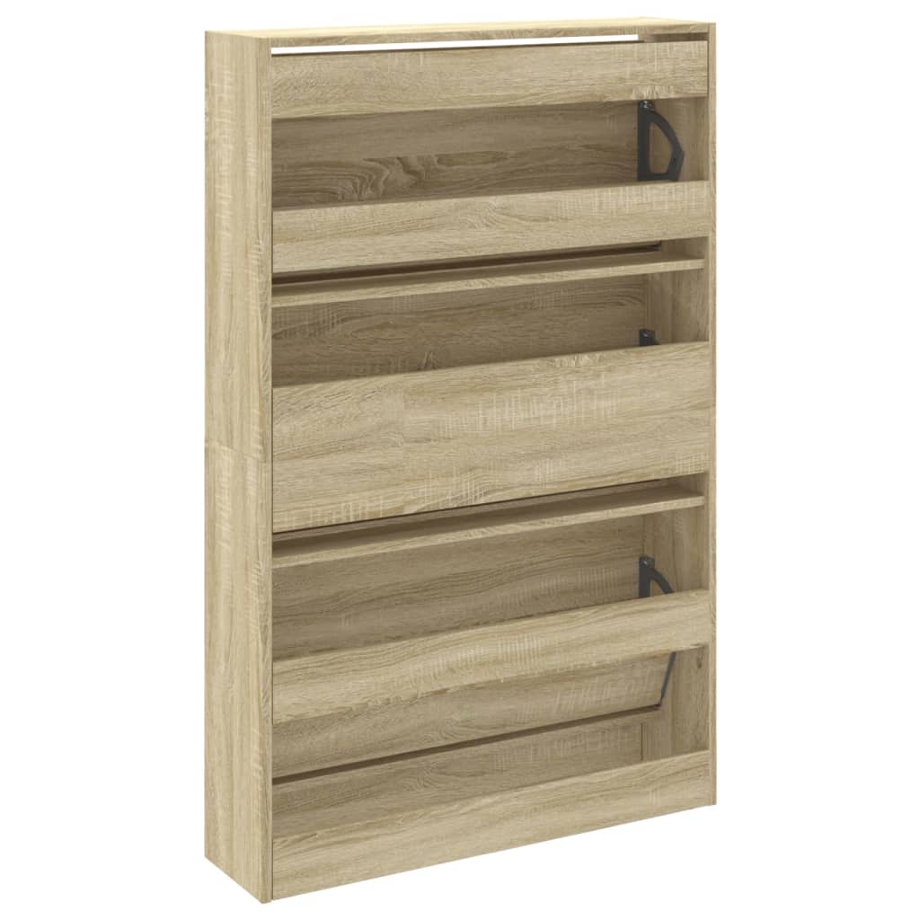 Shoe Cabinet in Sonoma Oak 80 x 21 x 125.5 cm Particleboard