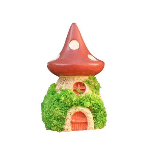 Mini Cartoon House Figurine Miniature Road Sign Chair Stone Letter Box Mushroom Statue House Micro Landscape Fairy Garden Decoration