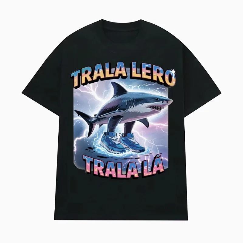 

Funny Shark Expression Pack T-shirt Gift Women Fashion Gothic Retro T-shirt Casual Humor Tshirt Women s Clothing Fashion Y2K ... S разноцветный