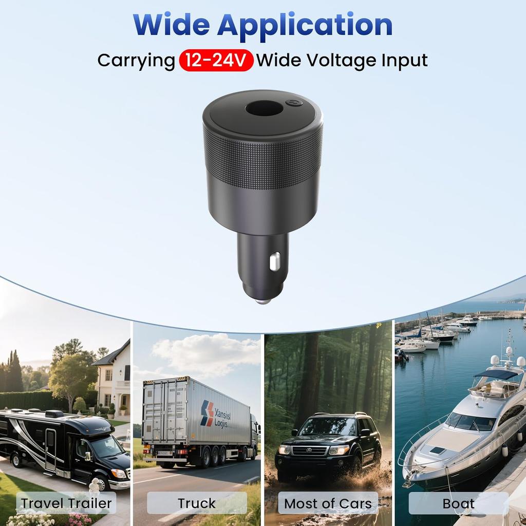 Starlink Mini Car Adapter 12V/24V To Stable 30V 2A DC Step Up Converter with 60W Car Cigarette Lighter, for RV, Boat, Trailer