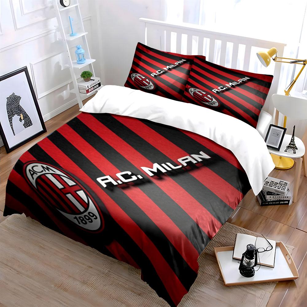 Strisce rosse e nere, AC Milan. Set lenzuola Set copripiumino Copripiumini Federe(1 * Copripiumino 2 * Federe senza imbottitura per piumino)