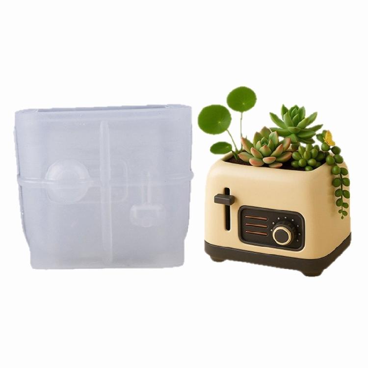 

Multifunctional Flower Vessel Silicone Molds Toaster Shape Handmade Molds for Home Deck Crafting Artistic Gift Creation 1