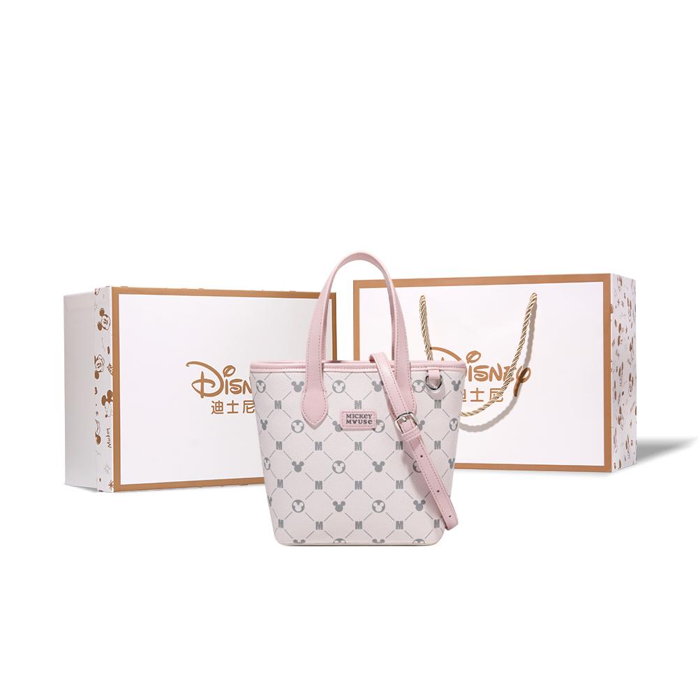 

New Disney Mickey Series PU Tote Handbag, Shoulder Bag, Crossbody Bag, Handbag Regular Women s Pink BMK-71605P 24.9*7.1*20.1CM
