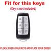 Leather Key Fob Case Cover Fit for Genesis G70 G80 G90 GV70 GV80 GV90 Metal Remote Key Fob 6 Button