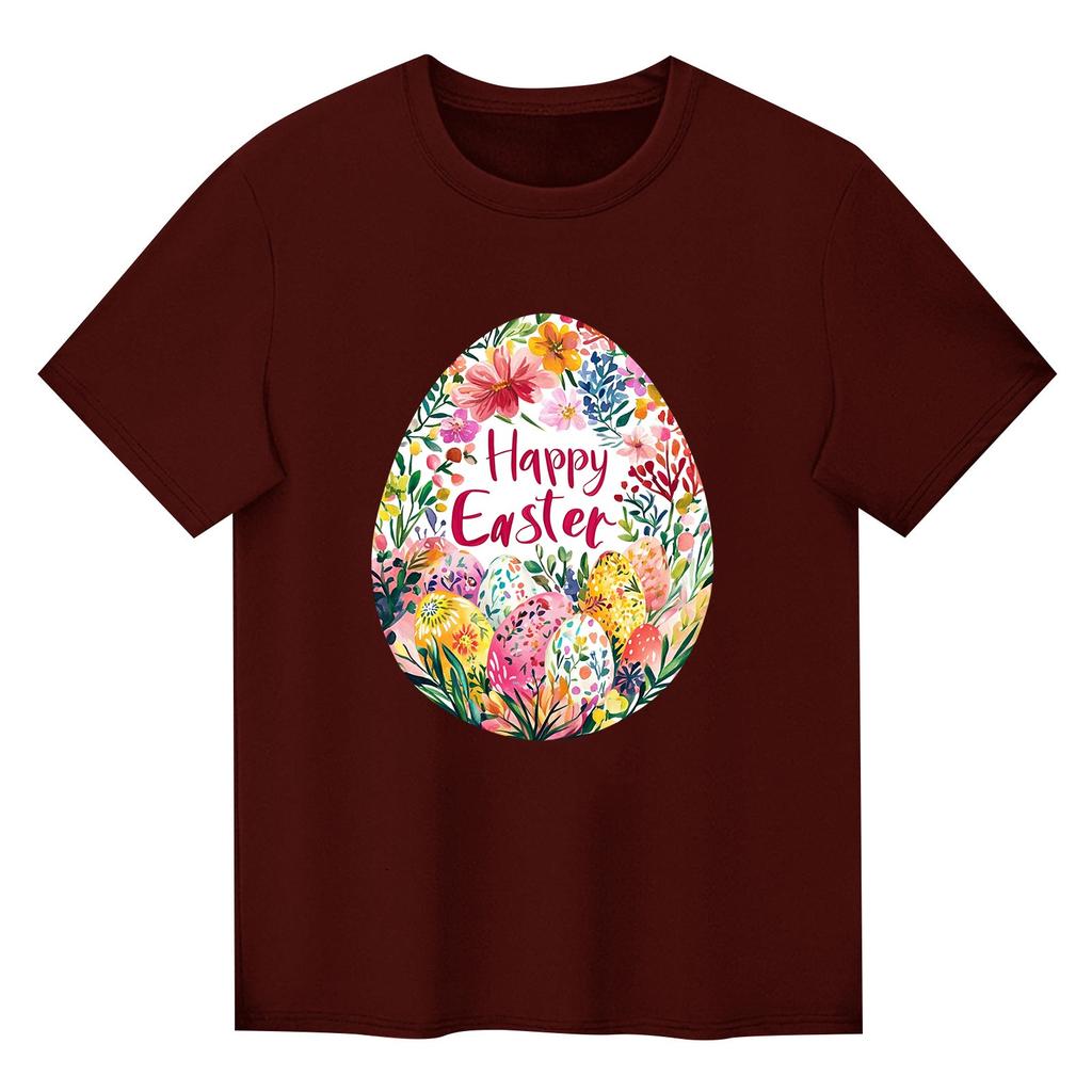 Children's Printed Short Sleeved Round Neck Casual Comfortable Loose Lightweight Top