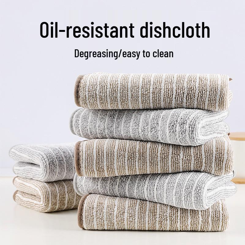 Ultra-Fine Fiber Striped Dish Towel: Absorbent, Lint-Free Kitchen & Cleaning Cloth