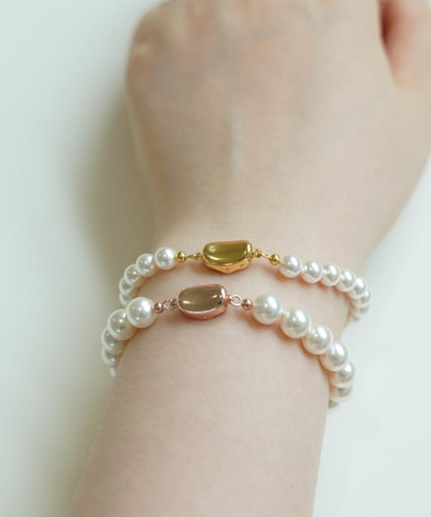 Alleun Swarovski Pearl Bracelet Silver 925 Bold Beans (Type B)