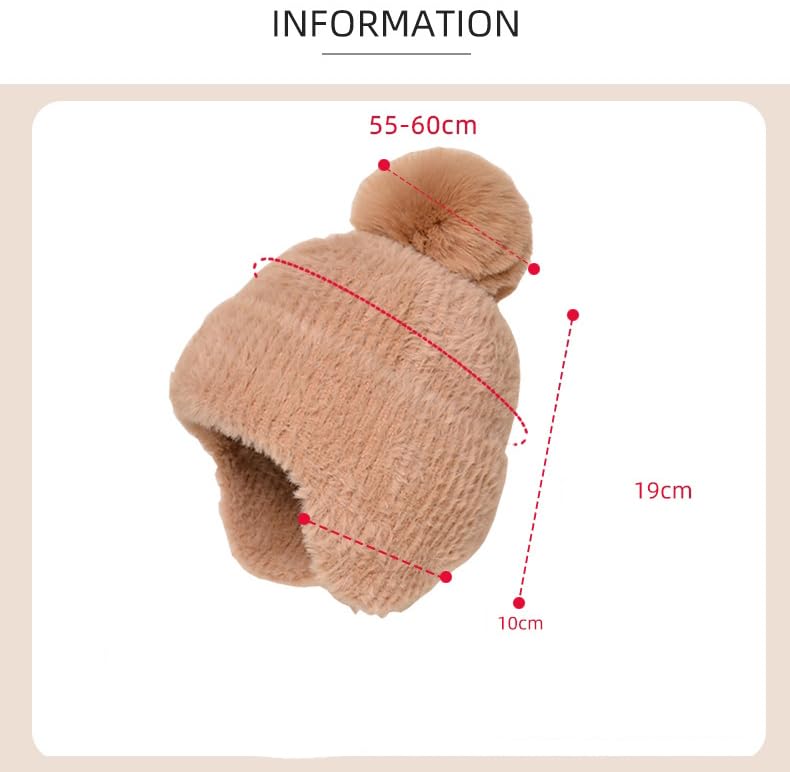 LeafIn Knit Hat with Boa Fleece and and Keeps Your Ears Warm and Warm for Size One Hat Women's Earmuffs, Lining, Pompom, Windproof, Warm, Slimming,