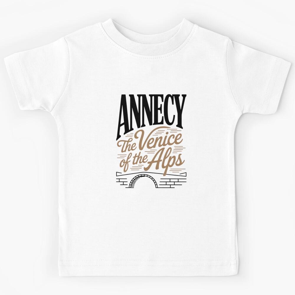 Annecy The Venice of the Alps Typography Design | France Travel Minimal Quote Kids T-Shirt 130
