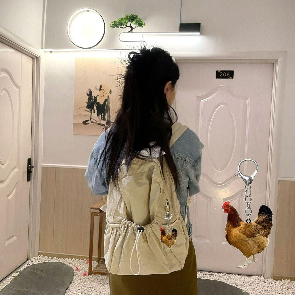 

Hen Backpack Pendant Rooster Bag Hanging Jewlery Charm Chicken Acrylic Keychain Couple Style F