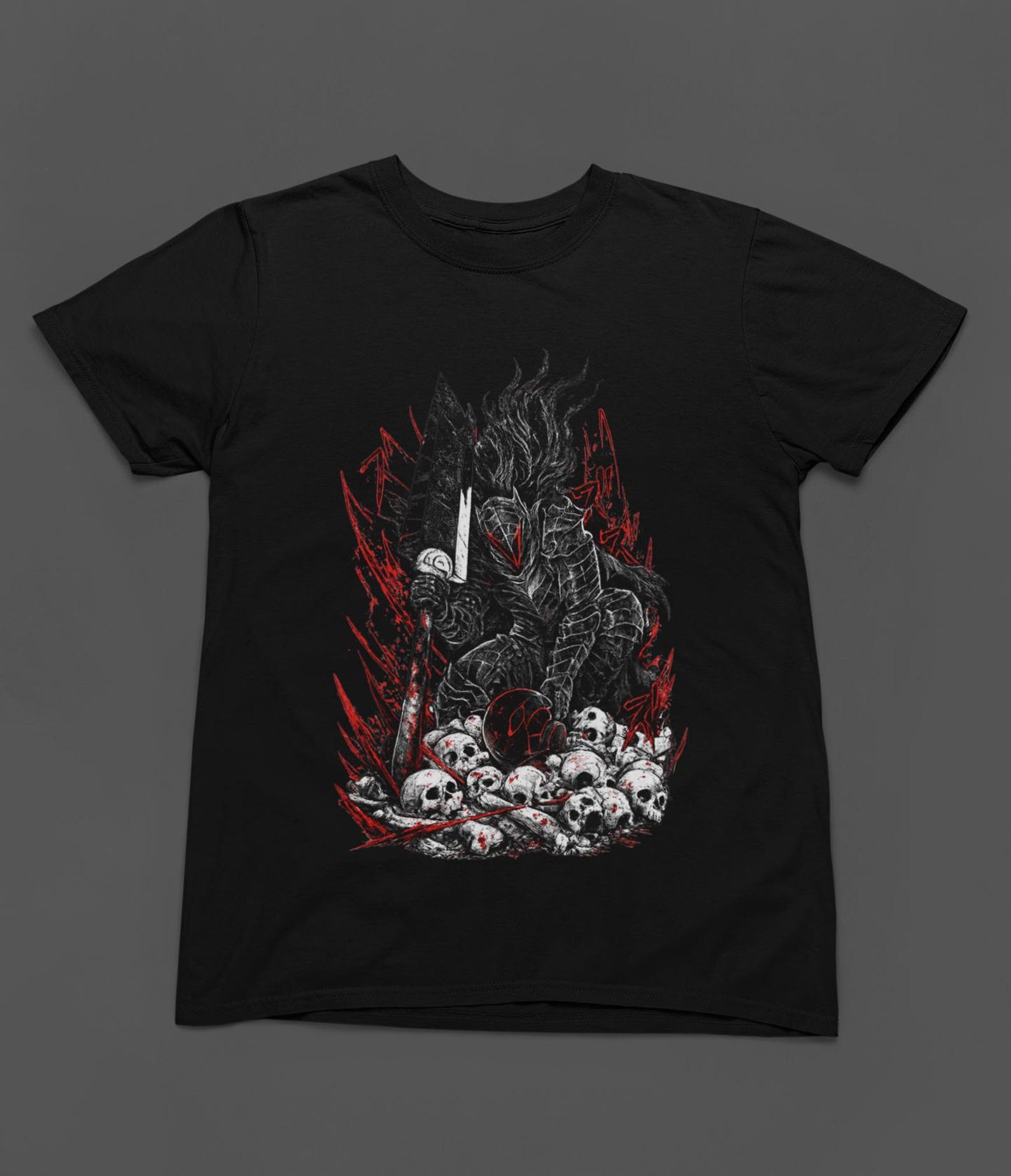 Anime Vintage Special Unisex T-shirt, Anime Manga Shirt, Anime Shirt, Black Swordsman, Skull Knight, Graphic Anime Tee, Manga Shirt, Japan XL