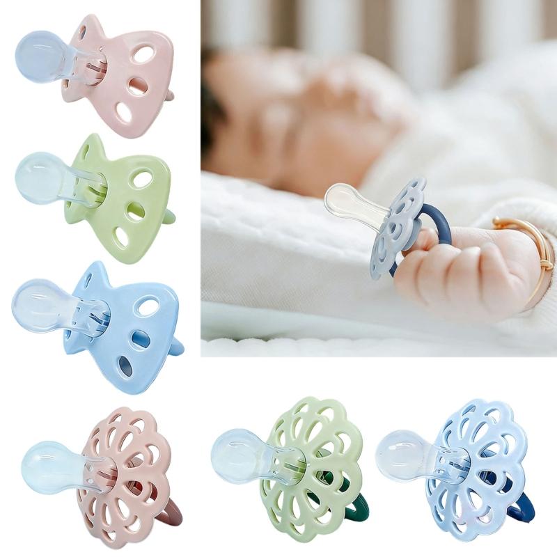 Food Grade Dummy Soother Pacifier Adorable Flower / Bowknot Shaped Pacifier For Newborns Make Of Silicone